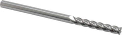 Accupro - 1/4", 4 Flute, Single End, Solid Carbide, 0.015" Corner Radius End Mill - 4" OAL, 40° Helix, Right Hand Flute, 1-1/2" LOC, Right Hand Cut - All Tool & Supply