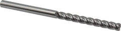 Accupro - 3/8", 4 Flute, Single End, Solid Carbide, 0.06" Corner Radius End Mill - 6" OAL, 40° Helix, Right Hand Flute, 3" LOC, Right Hand Cut - All Tool & Supply