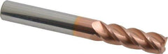 Accupro - 3/8", 4 Flute, Single End, Solid Carbide, 0.03" Corner Radius End Mill - 3" OAL, 40° Helix, Right Hand Flute, 1-1/8" LOC, Right Hand Cut - All Tool & Supply