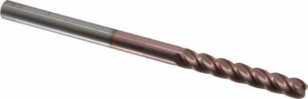 Accupro - 1/4", 4 Flute, Single End, Solid Carbide, 0.06" Corner Radius End Mill - 4" OAL, 40° Helix, Right Hand Flute, 1-1/2" LOC, Right Hand Cut - All Tool & Supply