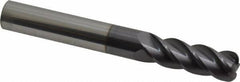 Accupro - 3/8", 4 Flute, Single End, Solid Carbide, 0.09" Corner Radius End Mill - 3" OAL, 40° Helix, Right Hand Flute, 1-1/8" LOC, Right Hand Cut - All Tool & Supply