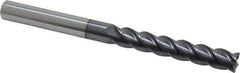 Accupro - 1/2", 4 Flute, Single End, Solid Carbide, 0.03" Corner Radius End Mill - 6" OAL, 40° Helix, Right Hand Flute, 3" LOC, Right Hand Cut - All Tool & Supply