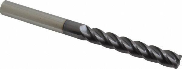 Accupro - 1/2", 4 Flute, Single End, Solid Carbide, 0.09" Corner Radius End Mill - 6" OAL, 40° Helix, Right Hand Flute, 3" LOC, Right Hand Cut - All Tool & Supply