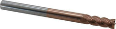 Accupro - 1/2", 4 Flute, Single End, Solid Carbide, 0.015" Corner Radius End Mill - 6" OAL, 40° Helix, Right Hand Flute, 1-1/2" LOC, Right Hand Cut - All Tool & Supply