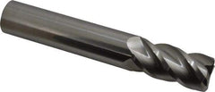 Accupro - 1", 4 Flute, Single End, Solid Carbide, 0.06" Corner Radius End Mill - 6" OAL, 40° Helix, Right Hand Flute, 2" LOC, Right Hand Cut - All Tool & Supply