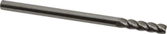 Accupro - 1/4", 4 Flute, Single End, Solid Carbide, 0.015" Corner Radius End Mill - 4" OAL, 40° Helix, Right Hand Flute, 1" LOC, Right Hand Cut - All Tool & Supply