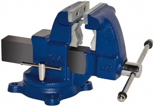 Yost Vises - 5-1/2" Jaw Width x 5" Jaw Opening Capacity, 4-1/2" Throat Depth, Bench & Pipe Combination Vise - 1/8 to 2-1/2" Pipe Capacity, Swivel Base, Bolt Down Attachment, Ductile Iron - All Tool & Supply