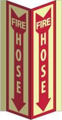 NMC - Fire Hose, Acrylic Fire Sign - 8-3/4" Wide x 16" High, Glow-in-the-Dark - All Tool & Supply