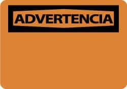 NMC - "Advertencia", 10" Long x 14" Wide, Aluminum Safety Sign - Rectangle, 0.04" Thick, Use for Workplace/Safety - All Tool & Supply