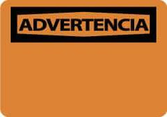 NMC - "Advertencia", 10" Long x 14" Wide, Aluminum Safety Sign - Rectangle, 0.04" Thick, Use for Workplace/Safety - All Tool & Supply