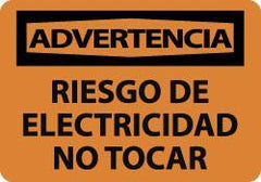 NMC - "Advertencia - Riesgo de Electricidad - No Tocar", 10" Long x 14" Wide, Aluminum Safety Sign - Rectangle, 0.04" Thick, Use for Workplace/Safety - All Tool & Supply