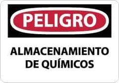 NMC - "Peligro - Almacenamiento de Quimicos", 10" Long x 14" Wide, Aluminum Safety Sign - Rectangle, 0.04" Thick, Use for Workplace/Safety - All Tool & Supply