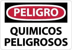 NMC - "Peligro - Quimicos Peligrosos", 10" Long x 14" Wide, Aluminum Safety Sign - Rectangle, 0.04" Thick, Use for Workplace/Safety - All Tool & Supply