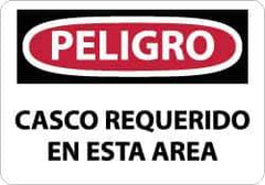 NMC - "Peligro - Casco Requerido en Esta Area", 10" Long x 14" Wide, Aluminum Safety Sign - Rectangle, 0.04" Thick, Use for Accident Prevention - All Tool & Supply