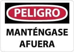 NMC - "Peligro - Mantengase Afuera", 10" Long x 14" Wide, Aluminum Safety Sign - Rectangle, 0.04" Thick, Use for Security & Admittance - All Tool & Supply