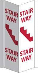 NMC - "Stairway", 16" Long x 8-3/4" Wide, Rigid Plastic Safety Sign - Rectangle, 0.125" Thick, Use for Accident Prevention - All Tool & Supply