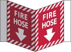 NMC - Fire Hose, Acrylic Fire Sign - 8-3/4" Wide x 5-3/4" High - All Tool & Supply