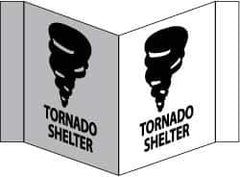 NMC - "Tornado Shelter", 8" Long x 14-1/2" Wide, Rigid Plastic Safety Sign - Rectangle, 0.125" Thick, Use for Accident Prevention - All Tool & Supply