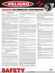 NMC - 18" Wide x 24" High Laminated Paper Confined Space Information Poster - Spanish - All Tool & Supply