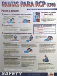 NMC - 18" Wide x 24" High Laminated Paper CPR Information Poster - Spanish - All Tool & Supply