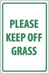 NMC - "Please Keep Off Grass", 18" Long x 12" Wide, Aluminum Safety Sign - Rectangle, 0.04" Thick, Use for Security & Admittance - All Tool & Supply