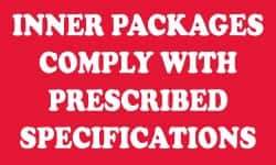 NMC - Inner Packages Comply with Prescribed Specifications DOT Shipping Label - 3" High x 5" Wide - All Tool & Supply