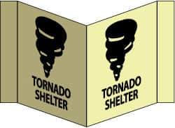 NMC - "Tornado Shelter - Tornado Shelter", 8" Long x 14-1/2" Wide, Rigid Plastic Safety Sign - Rectangle, 0.125" Thick, Use for Accident Prevention - All Tool & Supply