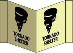 NMC - "Tornado Shelter - Tornado Shelter", 8" Long x 14-1/2" Wide, Rigid Plastic Safety Sign - Rectangle, 0.125" Thick, Use for Accident Prevention - All Tool & Supply