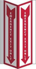 NMC - Emergency Exit Only, Acrylic Exit Sign - 8-3/4" Wide x 16" High - All Tool & Supply