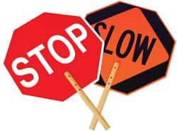 NMC - "Stop", 18" Wide x 18" High, Aluminum Stop & Yield Signs - Octagon, Handheld Mount - All Tool & Supply