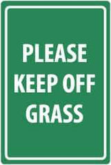 NMC - "Please Keep Off Grass", 18" Long x 12" Wide, Aluminum Safety Sign - Rectangle, 0.04" Thick, Use for Security & Admittance - All Tool & Supply