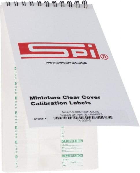 SPI - Calibration Label - Legend: Calibration, English, Green, 1" Long x 5/8" High, No Coating - All Tool & Supply