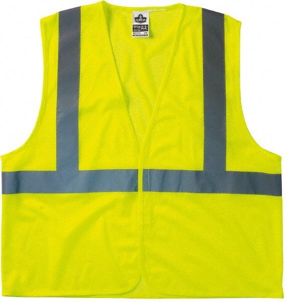 Ergodyne - Size 4X/5XL High Visibility Lime Mesh General Purpose Vest - 58 to 64" Chest, ANSI/ISEA 107, Hook & Loop Closure, 1 Pocket, Polyester - All Tool & Supply