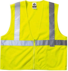 Ergodyne - Size 2X/3XL High Visibility Lime Mesh General Purpose Vest - 52 to 58" Chest, ANSI/ISEA 107, Zipper Closure, 3 Pockets, Polyester - All Tool & Supply