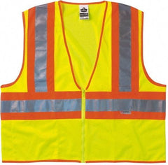 Ergodyne - Size L/XL High Visibility Lime Mesh General Purpose Vest - 44 to 52" Chest, ANSI/ISEA 107, Zipper Closure, 1 Pocket, Polyester - All Tool & Supply