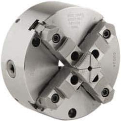 Buck Chuck Company - 4 Jaws, 8" Diam, Self Centering Manual Lathe Chuck - Front Mount, Adjustable, Reversible, 4,000 Max RPM, 2.37" Through Hole Diam, Forged Steel - All Tool & Supply