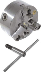 Bison - 3 Jaws, 6" Diam, Self Centering Manual Lathe Chuck - D1-4 Mount Spindle, Reversible, 4,500 Max RPM, 1.6535" Through Hole Diam, 0.0008" Axial Runout, 0.0012" Radial Runout, Forged Steel - All Tool & Supply