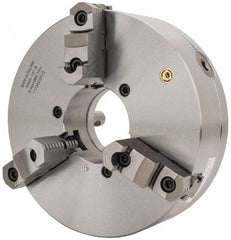 Bison - 3 Jaws, 12" Diam, Self Centering Manual Lathe Chuck - D1-8 Mount Spindle, Reversible, 2,800 Max RPM, 4.0551" Through Hole Diam, 0.0012" Axial Runout, 0.002" Radial Runout, Forged Steel - All Tool & Supply