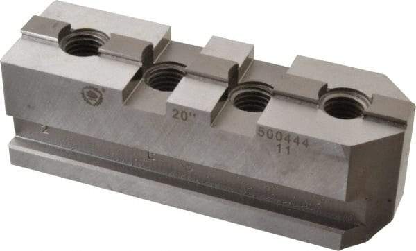 Bison - 20" Max Chuck Diam Compatibility, Steel Tongue & Groove Hard Lathe Master Jaws - 3/4" Groove Width, 2.0472" Wide x 6.6142" Long x 2.3228" High - All Tool & Supply