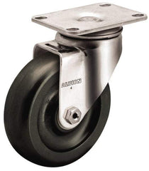 Albion - 4" Diam x 1-1/4" Wide x 5-1/8" OAH Top Plate Mount Swivel Caster - Polypropylene, 300 Lb Capacity, Plain Bearing, 2-1/2 x 3-5/8" Plate - All Tool & Supply