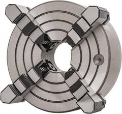 Interstate - 4 Jaws, 8" Diam, Independent Manual Lathe Chuck - D1-5 Mount Spindle, Reversible, 2.165" Through Hole Diam, Cast Iron - All Tool & Supply