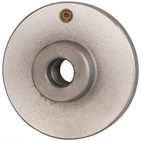 Bison - Adapter Back Plate for 4" Diam Self Centering Lathe Chucks - 1-10 Mount, 1" Through Hole Diam, 2.165mm ID, 4.095" OD, 0.709" Flange Height, Cast Iron - All Tool & Supply