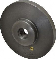 Bison - Adapter Back Plate for 8" Diam Self Centering Lathe Chucks - 1-1/2 - 8 Mount, 1-1/2" Through Hole Diam, 3.583mm ID, 8.11" OD, 0.866" Flange Height, Cast Iron - All Tool & Supply