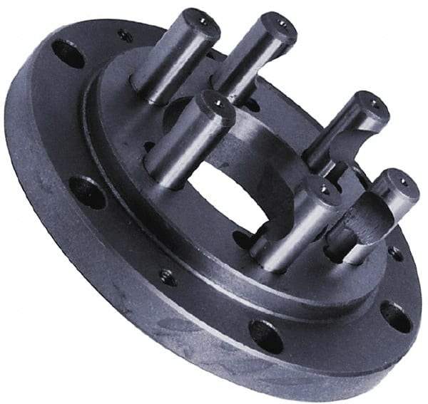 Buck Chuck Company - Adapter Back Plate for 8" Diam Self Centering Lathe Chucks - D1-6 Mount, 2-1/2" Through Hole Diam, 4.73mm ID, 8.13" OD, 1.412" Flange Height, Steel - All Tool & Supply