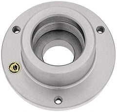 Bison - Adapter Back Plate for 4" Diam Self Centering Lathe Chucks - 1-1/2 - 8 Mount, 1.515" Through Hole Diam, 1.771mm ID, 4" OD, 0.51" Flange Height, Steel - All Tool & Supply