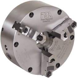 Pratt Burnerd America - 3 Jaws, 10" Diam, Self Centering Manual Lathe Chuck - Plain Back Mount Spindle, Adjustable, Reversible, 3,300 Max RPM, 3" Through Hole Diam, Forged Steel - All Tool & Supply