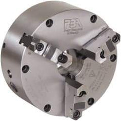 Pratt Burnerd America - 3 Jaws, 8" Diam, Self Centering Manual Lathe Chuck - Plain Back Mount Spindle, Adjustable, Reversible, 4,200 Max RPM, 2-1/4" Through Hole Diam, Forged Steel - All Tool & Supply