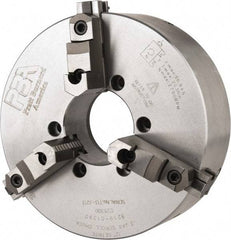 Pratt Burnerd America - 3 Jaws, 12" Diam, Self Centering Manual Lathe Chuck - Plain Back Mount Spindle, Adjustable, Reversible, 2,300 Max RPM, 4.06" Through Hole Diam, Forged Steel - All Tool & Supply