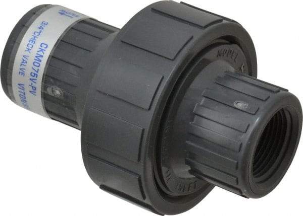 Plast-O-Matic - 3/4" PVC Check Valve - Inline, FNPT x FNPT, 150 WOG - All Tool & Supply