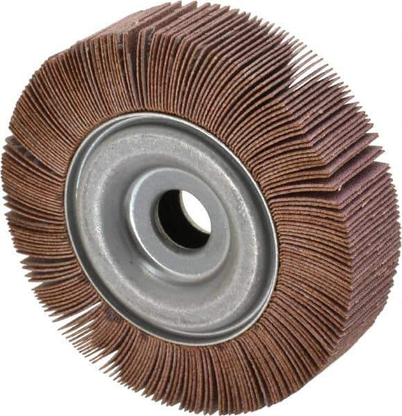 Merit Abrasives - 4" Diam, 120 Grit Aluminum Oxide Unmounted Flap Wheel - 5/8" Hole, 1" Wide, Coated, Fine Grade, 12,000 Max RPM , Cloth Backing - All Tool & Supply